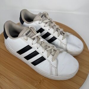 Adidas Grand Court Shoes White‎ Black Stripes Lace Up Sneakers US 4 UK 3.5